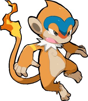 commentary_request fang fire flame-tipped_tail full_body gen_4_pokemon grey_eyes kawaanago lowres monferno nintendo open_mouth pokemon pokemon_(creature) pokemon_focus solo tail transparent_background