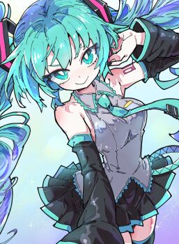 Rule 34 | 1girl, absurdres, elenagr, hatsune miku, highres, miniskirt, skirt, solo, twintails, vocaloid