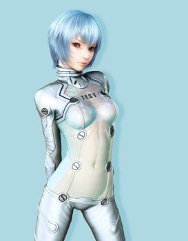 1girl 3d ayanami_rei blue_hair female_focus highres ikedan lips md5_mismatch mecha_pilot_suit navel neon_genesis_evangelion plugsuit_(evangelion) realistic rebuild_of_evangelion red_eyes resolution_mismatch science_fiction see-through_clothes skin_tight solo source_larger test_plugsuit_(evangelion)