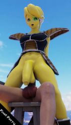 2futa 3d animated arm_grab ass black_sclera blush clothed_female_nude_female clothed_sex clothes colored_sclera colored_skin dragon_ball dragon_ball_xenoverse facing_viewer female_majin futa_with_futa futanari highres huge_testicles large_penis looking_at_viewer lying multiple_futa nude open_mouth partially_undressed penis pixel-perry reverse_cowgirl_position sex slapping smile sound standing standing_sex straddling taino_(dragon_ball) testicles testicles_touching video yellow_skin