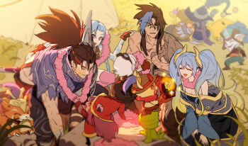 amumu blue_hair food gnar_(league_of_legends) highres jinx_(league_of_legends) kayn_(league_of_legends) kled league_of_legends lulu_(league_of_legends) multiple_boys multiple_girls pink_eyes sandwich sona_(league_of_legends) teemo tristana_(league_of_legends) twintails veigar yasuo yordle zaket07