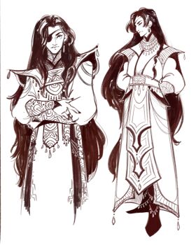 1boy alifreeart animal_print beads belt black_hair black_nails boots bracer braid butterfly_print chain closed_mouth commentary cowboy_shot earrings english_commentary eyeliner eyepatch footwear_ornament full_body hair_beads hair_ornament high_collar highres hua_cheng jewelry long_hair long_sleeves looking_at_viewer makeup male_focus miao_clothes monochrome necklace ornate_clothes red_theme shoulder_pads_(fashion) side_braid simple_background standing tianguan_cifu very_long_hair white_background