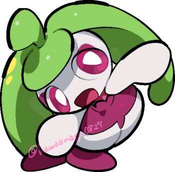 bright_pupils chibi chibi_only commentary_request full_body gen_7_pokemon kawaanago lowres nintendo open_mouth pink_eyes pokemon pokemon_(creature) pokemon_focus smile solo steenee transparent_background twitter_username white_pupils