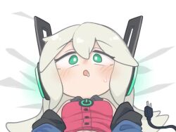 animated blinking blush borrowed_character breasts detached_sleeves digitan_(porforever) drooling electric_plug electric_plug_tail empty_eyes fang female_orgasm glowing glowing_ears green_eyes grin implied_sex lightning_bolt_symbol open_mouth orgasm pov power_symbol red_shirt robot_ears robot_girl rolling_eyes saliva shirt small_breasts smile star-shaped_pupils star_(symbol) sweat sweatdrop symbol-shaped_pupils tail video white_hair yayuyoyayuyo