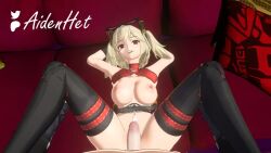 1boy 1girl 3d aidenhet animated armpits arms_behind_head artist_name bare_shoulders black_thighhighs blender_(medium) blonde_hair boots bottomless bouncing_breasts breasts breasts_out burnice_white choker couch crop_top cum cum_on_body cum_on_stomach dancing ejaculation extreme_crop_top female_orgasm fingerless_gloves functionally_nude glasses_on_head gloves hair_ornament happy_sex hetero large_breasts leather leather_boots leg_grab looking_at_viewer lying missionary misuzugon moaning naughty_face navel nipples on_back on_couch one_eye_closed opennsfwsp orange_eyes orgasm patreon_logo penis pillow pov pov_crotch pov_hands pulling_own_clothes pussy sex short_hair sound sunglasses sunglasses_on_head tagme thigh_boots thighhighs twintails twitter_logo vaginal video wink zenless_zone_zero