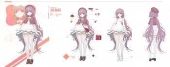 Rule 34 | 1girl, absurdres, armpit crease, bare arms, bare shoulders, beret, book, bow, bowtie, breasts, brown footwear, capelet, character name, closed mouth, commentary request, commission, dress, full body, hat, highres, jungsungwoo, korean commentary, layered dress, loafers, long hair, looking at viewer, low twintails, medium breasts, multiple views, original, pleated dress, purple hair, red capelet, red hat, shoes, short dress, skindentation, sleeveless, sleeveless dress, smile, standing, thighhighs, thighs, twintails, very long hair, white dress, white thighhighs, yellow eyes, zettai ryouiki