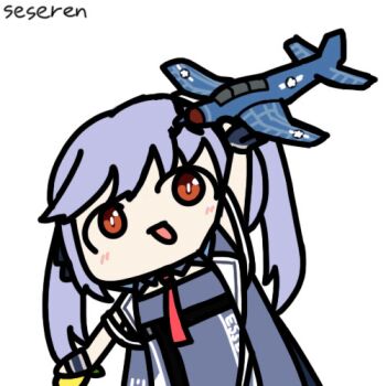 1girl aircraft airplane animated animated_gif azur_lane essex_(azur_lane) female_fighter_(dungeon_and_fighter) food fruit jet lemon long_hair lowres open_mouth seseren twintails