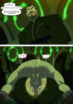 2boys 2koma absurdres anal ass ass_hair bara blue_skin bouncing_testicles boy_on_top clothed_sex colored_skin comic critical_role deep_penetration ducka98 dungeons_&amp;_dragons english_text frown fucked_silly grog_strongjaw heart highres instant_loss large_pectorals male_focus male_penetrated mating_press mature_male motion_blur multiple_boys muscular muscular_male pants pectorals sex sex_through_torn_clothes speech_bubble spread_legs sylas_(critical_role) testicles the_legend_of_vox_machina thick_eyebrows thick_thighs thighs torn_clothes torn_pants yaoi