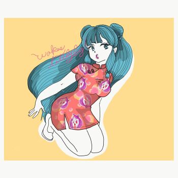 1girl bishoujo_senshi_sailor_moon black_lady_(sailor_moon) chibi_usa chinese_clothes double_bun hair_bun hair_ornament highres long_hair purple_hair ranma_1/2 sailor_moon shampoo_(ranma_1/2)