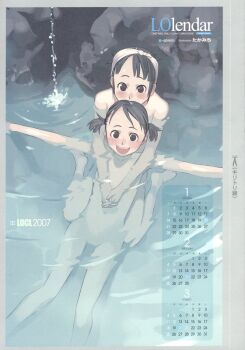 00s 2007 bathing calendar comic_lo february flat_chest highres january loli march nude onsen takamichi thigh_gap thighs