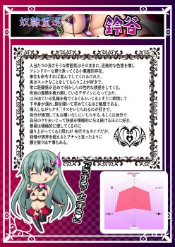 1girl ;p absurdres abyssal_ship alternate_costume alternate_eye_color animal_collar aqua_hair armpits boots bra breastless_clothes breasts center_opening character_name chart checkered_background chibi collar corruption crop_top dark_persona ear_piercing elbow_gloves frilled_skirt frills full_body garter_straps gloves hair_between_eyes hair_ornament heart heart_tattoo high_heel_boots high_heels highleg highleg_panties highres index_finger_raised japanese_text kantai_collection large_breasts latex latex_boots latex_gloves latex_panties leotard long_hair looking_at_viewer micro_bra micro_panties microskirt midriff militia_minpei navel one_eye_closed panties partially_fingerless_gloves piercing pleated_skirt pubic_tattoo purple_bra purple_eyes purple_panties purple_shirt red_collar red_skirt revealing_clothes sailor_collar sailor_shirt seductive_smile shirt showgirl_skirt skin_tight skirt smile solo standing standing_on_one_leg suzuya_(kancolle) tattoo thick_thighs thigh_boots thighhighs thighs tongue tongue_out translated underwear