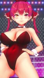 1girl 3d animated ass audible_music bouncing_breasts breasts dancing heterochromia highres hololive houshou_marine large_breasts mithras_custom playboy_bunny red_hair sound tagme video virtual_youtuber