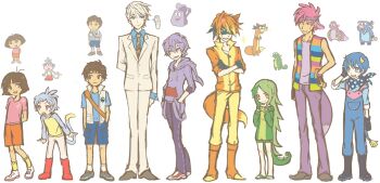 2girls 6+boys animal animal_ears artist_request backpack backpack_(dora_the_explorer) bag benny_(dora_the_explorer) blue_eyes blue_hair boots_the_monkey brown_hair diego_marquez dora_marquez dora_the_explorer fox_ears fox_tail full_body gloves green_hair hand_in_pocket happy isa_(dora_the_explorer) long_hair map_(dora_the_explorer) monkey multicolored_hair multiple_boys multiple_girls orange_hair outline personification pink_hair purple_eyes purple_hair short_hair simple_background smile smirk source_request sparkle swiper_the_fox tail tico_(dora_the_explorer) two-tone_hair very_long_hair white_background white_hair