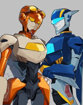 2boys aerialbot assault_visor colored_sclera goggles helmet highres humanoid_robot jetfire jetstorm machine mecha multiple_boys no_humans orange_sclera robot seikaigetsu transformers transformers_animated yellow_eyes