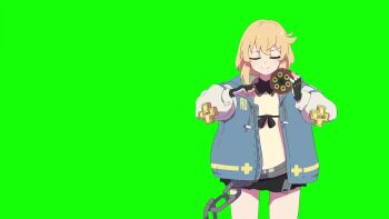 Rule 34 | 1boy, androgyne symbol, animated, audible music, audible speech, bridget (guilty gear), closed mouth, commentary request, dancing, green background, guilty gear, guilty gear strive, hood, hooded jacket, jacket, male focus, meme, oomiya (precureee), open clothes, open jacket, shikairo days, shikairo days dance (meme), shikanoko nokonoko koshitantan, short hair, simple background, smile, solo, sound, tagme, trap, video, yo-yo