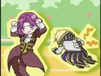 animated animated_gif caramelldansen code_geass cornelia_li_britannia dancing lowres parody purple_eyes purple_hair schneizel_el_britannia
