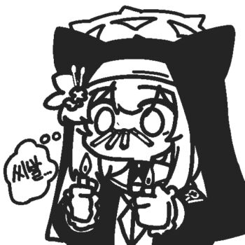 0dot001hz animal_ears blue_archive cat_ears cat_girl commentary halo mari_(blue_archive) smoking solo yellow_halo