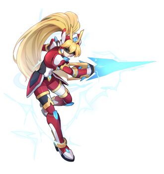 Rule 34 | 1girl, absurdres, adapted costume, alternate costume, arm cannon, armor, armored boots, assault visor, belt, belt buckle, blade armor x (mega man), blonde hair, blue eyes, body armor, bodystocking, bodysuit, boots, buckle, chest jewel, ciel (mega man), commission, commissioner upload, covered navel, elbow gloves, electricity, energy, energy blade, eyelashes, fighting stance, forehead jewel, full body, gauntlets, gloves, helmet, highres, hip armor, knee armor, long bangs, long hair, mechanical ears, mega man (series), mega man zero (series), mega man zx, model z (mega man), non-web source, petite, ponytail, shorts, shoulder armor, solo, thigh boots, thighs, transparent background, uta guipiy, weapon, x (mega man)