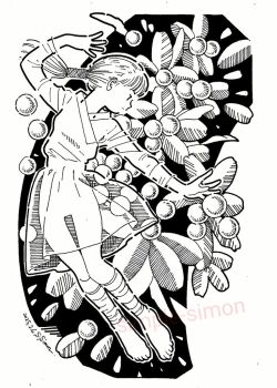 Rule 34 | 1girl, artist name, barefoot, closed mouth, commentary request, dated, full body, greyscale, hair tubes, hand up, hatching (texture), leg wrap, linear hatching, lingonberry, long hair, monochrome, original, outstretched arm, ponytail, see-through clothes, see-through skirt, shirt, skirt, solo, traditional media, zpihr6jprso2r2l