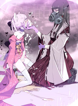 1boy 1girl absurdres adjusting_clothes afterimage age_difference ahoisy animal_ears areola_slip back_bow black_boots black_hair black_panties black_sandals blue_eyes blunt_bangs blush boots bow choker commentary_request commission crossdressing crossdressing_(mtf) crying crying_with_eyes_open cum cum_on_clothes death dog_boy dog_ears dog_tail drooling ejaculation energy_barrier erection fingernails floral_print foaming_at_the_mouth from_side full_body gas gas_chamber gas_mask glint grabbing_another&#039;s_chin guro hair_bow hair_tubes half-closed_eyes hand_on_another&#039;s_chin handsfree_ejaculation heart heavy_breathing highres inhaling japanese_clothes kimono kneeling long_hair long_sidelocks looking_at_another mask medium_hair miko motion_lines on_floor onee-shota orgasm original panties panty_straps pee_puddle penis pink_hair pink_kimono pixiv_commission profile purple_bow purple_choker red_eyes reverse_ryona ribbon-trimmed_sleeves ribbon_trim rolling_eyes rubber_boots saliva sandals scat sharp_fingernails shota side_slit sidelocks sleeves_past_wrists sparkle spoken_heart sweat tail tears testicles thighhighs tongue tongue_out trap twitching twitching_testicles underwear white_thighhighs wide_sleeves yellow_bow