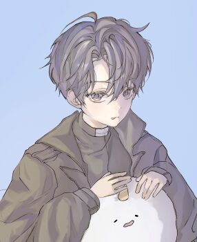 Rule 34 | 1boy, :p, aegyo sal, aged down, belt collar, biyoo (omniscient reader's viewpoint), black coat, black hair, black shirt, coat, collar, commentary request, highres, hjtdc61fdy9895, korean commentary, omniscient reader's viewpoint, open clothes, open coat, popped collar, shirt, short hair, tongue, tongue out, yoo joonghyuk