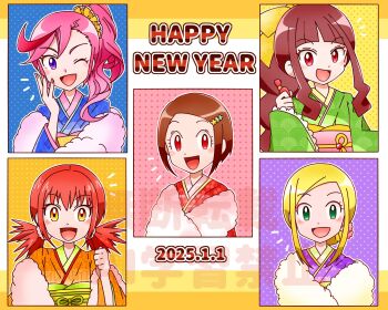 digimon digimon_adventure_02 digimon_frontier digimon_ghost_game digimon_universe:_appli_monsters digimon_xros_wars happy_new_year highres hinomoto_akari karan_eri new_year orimoto_izumi tagme tsukiyono_ruli yagami_hikari