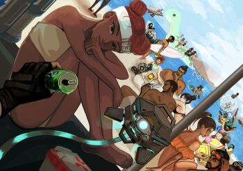 1other 6+boys 6+girls =(^.^)= abs alter_(apex_legends) ambiguous_gender apex_legends ash_(titanfall_2) ballistic_(apex_legends) bangalore_(apex_legends) beach bikini black_bikini black_gloves black_hair bloodhound_(apex_legends) buried cable can catalyst_(apex_legends) caustic_(apex_legends) cloud conduit_(apex_legends) crypto_(apex_legends) d.o.c._health_drone dark-skinned_female dark-skinned_male dark_skin double_bun echo_(apex_legends) everyone fingerless_gloves first_aid fishing frilled_bikini frills fuse_(apex_legends) gibraltar_(apex_legends) gloves glowing goggles goggles_on_head hair_bun headband highres holding holding_can holding_polearm holding_shovel holding_stick holding_water_gun holding_weapon horizon_(apex_legends) innertube lifeline_(apex_legends) loba_(apex_legends) looking_at_viewer mad_maggie_(apex_legends) mirage_(apex_legends) multiple_boys multiple_girls newcastle_(apex_legends) non-humanoid_robot ocean octane_(apex_legends) one-eyed orange_bikini orange_eyes orange_hair pathfinder_(apex_legends) polearm pov purple_bikini rampart_(apex_legends) red_hair robot seer_(apex_legends) shark shovel single_hair_bun sitting sky smile stick strapless strapless_bikini swim_ring swimsuit topless_male trident valkyrie_(apex_legends) vantage_(apex_legends) water water_gun wattson_(apex_legends) weapon white_headband wraith_(apex_legends)