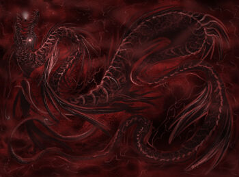 Rule 34 | animal, animal focus, brynthatalien, eel, empty eyes, glowing, glowing eyes, highres, horror (theme), iron lung (movie), no humans, oversized animal, size difference, spikes, submarine, tendril, too many teeth, watercraft