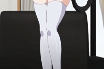 1girl alisa_(katainaka_ni_totsui_de_kita_russia_musume_to_h_shimakuru_ohanashi) anal_beads anal_tail animal_ears animated animated_gif anime_screenshot apron black_dress blonde_hair blue_eyes breasts butt_plug cat_ears cat_girl cat_tail choker collaboration_works collared_dress covered_erect_nipples dress fake_tail female_focus huge_breasts indoors katainaka_ni_totsui_de_kita_russia_musume_to_h_shimakuru_ohanashi lactation lactation_through_clothes lingerie maid maid_apron maid_headdress panties paw_pose pregnant puffy_sleeves sex_toy short_hair stained_clothes tail thighhighs underwear white_panties white_thighhighs