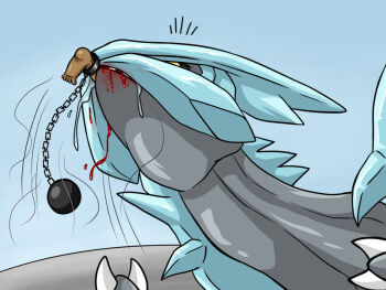 1girl bad_end ball_and_chain_restraint barefoot blood dark-skinned_female dark_skin death defeat dragon eating feet gen_5_pokemon guro hard_vore iris_(pokemon) krlitosss kyurem legendary_pokemon nintendo pokemon pokemon_(creature) pokemon_bw2 snuff vore