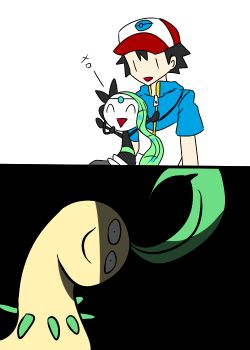ash_ketchum bayleef child crazy creepy gen_2_pokemon gen_5_pokemon hat legendary_pokemon meloetta mythical_pokemon nintendo pokemon pokemon_(anime) pokemon_(creature) tagme yandere