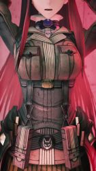 1girl 1other 20s 3d amateurthrowaway animated arms_up bdsm bondage bouncing_breasts bound breast_slap breasts captured female_focus glasses head_out_of_frame highres indoors jiggle large_breasts long_hair looping_animation military military_uniform minerva_victor moaning pain pink_hair pouch red_hair ryona sega senjou_no_valkyria_(series) senjou_no_valkyria_4 slapping solo_focus sound sound_effects source_filmmaker_(medium) standing torture very_long_hair video wince