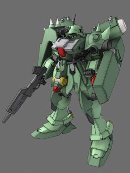 3d beam_rifle char's_counterattack commentary_request energy_gun geara_doga grey_background gundam machinery mecha mecha_focus mobile_suit neo_zeon no_humans one-eyed radio_antenna robot science_fiction shield shoulder_spikes spikes taichi_ls weapon