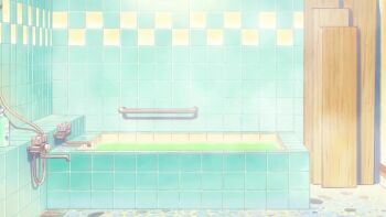 1boy 2girls animated bath bathroom black_hair braid braided_ponytail breasts convenient_censoring hug long_hair multiple_girls nude partially_submerged purple_hair ranma_1/2 saotome_ranma shampoo_(ranma_1/2) smile sound tagme tendou_akane video walk-in water