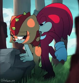 1boy 1girl animated breasts furry furry_with_furry hetero interspecies kerbaru_art knuckles_the_echidna loli nipples nude outdoors penis rock sex sex_from_behind sonic_(series) tagme trip_the_sungazer video