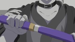 1boy animated blue_eyes blue_hair eyepatch holding holding_sword holding_weapon japanese_clothes male_focus matching_hair/eyes omokage_yugamu one_eye_covered sheath solo sword tagme the_hundred_line_-last_defense_academy- unsheathing video weapon