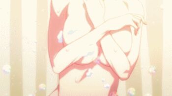 10s 2girls animated animated_gif anime_screenshot ass bakemonogatari breast_press breasts brown_hair butt_crack completely_nude convenient_censoring grabbing_another&#039;s_breast groping hanekawa_tsubasa hug large_breasts lowres midriff monogatari_(series) multiple_girls navel nekomonogatari nekomonogatari_white non-web_source nude purple_hair senjougahara_hitagi showering soap_bubbles sponge stomach symmetrical_docking yuri