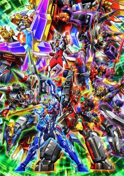 2boys acceptor armor assault_visor blue_eyes cannon character_request denkou_choujin_gridman denkou_choujin_gridman:_boys_invent_great_hero drill drill_tank dynarex dynazenon_(character) full_powered_gridknight full_powered_gridman gattai giant glowing glowing_eye glowing_eyes green_eyes gridknight_(ssss.gridman) gridman_(character) gridman_(denkou_choujin) gridman_(ssss) gridman_calibur gridman_universe gridman_universe_(movie) gridman_universe_fighter headphones helmet highres holding holding_cannon holding_sword holding_weapon horns kaiser_gridknight kaiser_gridman mecha mechanical_wings multiple_boys mutaguchi_hiroki no_humans non-humanoid_robot official_art open_hand open_hands orange_eyes powered_zenon robot robot_animal science_fiction sharp_teeth shoulder_armor shoulder_cannon ssss.dynazenon ssss.gridman standing super_robot sword tail teeth tokusatsu v-fin weapon wheel wings yellow_eyes