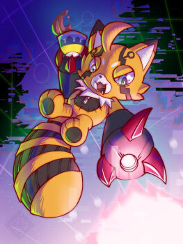 claws digimon digimon_(creature) fangs jumping morgannox open_mouth pristimon tail