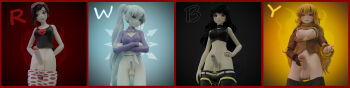 3d 4futa absurdres black_hair blake_belladonna blonde_hair blush breasts breasts_out clothes clothes_pull embarrassed erection from_below futanari heart heart-shaped_pupils highres incredibly_absurdres just_hopeless_baka large_penis long_hair looking_at_viewer looking_down medium_breasts medium_penis multiple_futa nail_polish nipples parted_lips penis red_eyes ruby_rose rwby short_hair shorts shorts_pull small_penis symbol-shaped_pupils testicles very_long_hair weiss_schnee white_hair yang_xiao_long