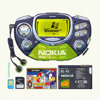 amy_rose battery chinese_commentary commentary controller earphones english_commentary english_text game_cartridge game_controller gamepad handheld_game_console highres iwse_zhang keypad knuckles_the_echidna microsoft_windows mixed-language_commentary no_humans nokia_(company) nokia_3310 nokia_n-gage object_focus phone sd_card simple_background sonic_(series) sonic_the_hedgehog sony still_life tails_(sonic) technology white_background windows_xp wire