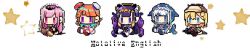 5girls animated black_hair blonde_hair blue_hair chibi copyright_name deerstalker fins fish_tail floating gawr_gura gawr_gura_(1st_costume) hair_ornament hat hololive hololive_english holomyth kandzue_pengin long_image mori_calliope mori_calliope_(1st_costume) multicolored_hair multiple_girls ninomae_ina&#039;nis ninomae_ina&#039;nis_(1st_costume) orange_hair pink_eyes pink_hair pixel_art shark_tail silver_hair streaked_hair tail takanashi_kiara takanashi_kiara_(1st_costume) tentacles video virtual_youtuber watson_amelia watson_amelia_(1st_costume) wide_image