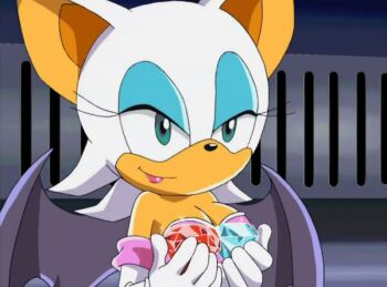 00s 1girl 2003 abandoned abandoned_building animal_ears animal_nose animated animated_gif anime_screenshot armor bare_shoulders bat_(animal) bat_ears bat_girl bat_wings blue_eyeshadow breastplate breasts chaos_emerald cleavage elbow_gloves eyeliner eyeshadow furry furry_female gloves large_breasts large_ears lipstick makeup rouge_the_bat sega short_hair solo sonic_(series) sonic_x tagme tan white_fur white_gloves wings