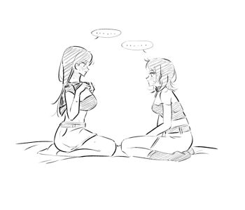 ... 2girls bang_dream! bang_dream!_it&#039;s_mygo!!!!! belt blush bra commentary_request eoljukko greyscale highres korean_commentary long_hair looking_at_another medium_hair monochrome multiple_girls neck_blush seiza shiina_taki sitting skirt socks spaghetti_strap spoken_ellipsis strap_slip sweat underwear undressing yahata_umiri yuri