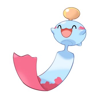 Rule 34 | chimecho, closed eyes, full body, gen 3 pokemon, highres, june buns, nintendo, no humans, open mouth, pokemon, pokemon (creature), pokemon focus, simple background, smile, solo, white background, wind chime