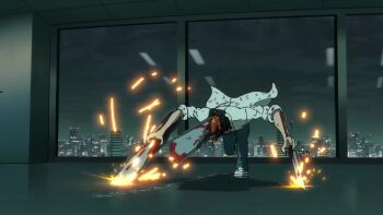 animated battle bomb_devil_(chainsaw_man) chainsaw_man city denji_(chainsaw_man) destruction explosion kicking night reze_(chainsaw_man) sound tagme video
