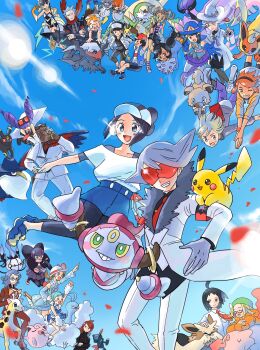 6+boys 6+girls ahoge altaria animal_ears ash_ketchum baseball_cap bede_(champion)_(pokemon) bede_(pokemon) bettie_(pokemon) bianca_(pokemon) black_hair blonde_hair blue_gloves blue_hair blue_hat blush_stickers brown_hair chandelure cheren_(pokemon) chesnaught clenched_hands closed_eyes collared_shirt colored_sclera cresselia crossed_arms cyrus_(pokemon) cyrus_(sygna_suit)_(pokemon) dark-skinned_male dark_skin darkrai dawn_(pokemon) dawn_(sygna_suit)_(pokemon) detached_sleeves dog_ears elesa_(pokemon) elesa_(sygna_suit)_(pokemon) emma_(pokemon) espurr eyewear_on_head flareon galarian_articuno galarian_form gen_1_pokemon gen_2_pokemon gen_3_pokemon gen_4_pokemon gen_5_pokemon gen_6_pokemon gen_7_pokemon gen_8_pokemon girafarig giraffe_horns glasses gloves green_hair grey_gloves grey_hair hat highres honchkrow hoopa hoopa_(confined) horns in_pasio jigglypuff lear_(pokemon) legendary_pokemon lucian_(pokemon) lyra_(pokemon) lyra_(summer_2020)_(pokemon) mars_(pokemon) multiple_boys multiple_girls musharna mythical_pokemon necktie nintendo official_alternate_costume one_eye_closed open_mouth paulo_(pokemon) pikachu poke_ball poke_ball_(basic) pokemon pokemon_(anime) pokemon_bw pokemon_bw2 pokemon_hgss pokemon_journeys pokemon_masters_ex pokemon_oras pokemon_sm pokemon_xy purple_gloves purple_hair purugly rachel_(pokemon) red-framed_eyewear red-tinted_eyewear red_(pokemon) red_(sygna_suit)_(thunderbolt)_(pokemon) red_hair red_necktie red_petals red_scarf riding riding_pokemon rockruff rotom rotom_(normal) sawyer_(pokemon_masters_ex) scarf shauna_(pokemon) shirt sneasel sophocles_(pokemon) stoutland team_galactic tina_(pokemon) tinted_eyewear togedemaru umbreon white_shirt yellow_sclera