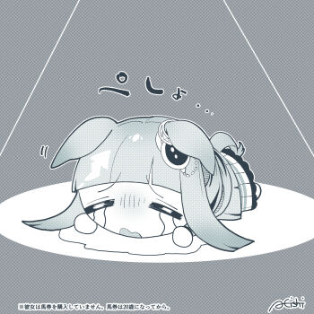 Rule 34 | 1girl, a4 (a4 eishi), absurdres, animal ears, blush, chibi, chrono genesis (umamusume), commentary request, crying, defeat, hair between eyes, hair ornament, highres, horse ears, horse girl, open mouth, school uniform, solo, tears, tracen school uniform, translation request, umamusume