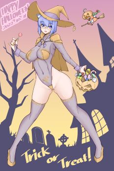 Rule 34 | 2022, 2girls, 2k-tan, absurdres, ahoge, apron, bare tree, blue eyes, blue hair, braid, breasts, bridal gauntlets, broom, broom riding, brown footwear, candy, candy cane, candy wrapper, cape, chocolate, covered collarbone, covered navel, cross, dated, dress, eyelashes, fingernails, food, full body, glasses, hair ribbon, halloween, halloween bucket, happy halloween, hat, headgear, heattech leotard, highleg, highleg leotard, highres, holding, holding candy, holding food, holding lollipop, jack-o'-lantern, juliet sleeves, large breasts, legs apart, leotard, light green hair, lollipop, long sleeves, me-tan, multiple girls, nail polish, open mouth, orange-framed eyewear, orange cape, orange dress, orange headwear, orange nails, orange shoes, os-tan, pigeon-toed, puffy sleeves, pumpkin, purple leotard, purple thighhighs, ribbon, ruriwo (ruriwo1894), semi-rimless eyewear, shoes, short hair, sleeve cuffs, sleeved leotard, socks, standing, swirl lollipop, thighhighs, thighs, tombstone, tree, trick or treat, turtleneck, under-rim eyewear, white apron, white socks, witch hat, wrist cuffs