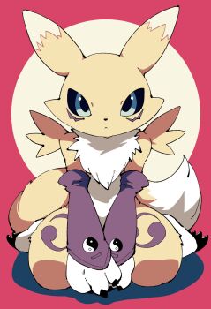 black_sclera colored_sclera digimon digimon_(creature) floral8x4 fox_girl fox_tail furry furry_female renamon tail